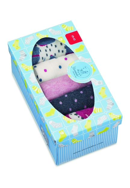 Sterntaler ponožky 7 párů v boxu, dívčí, růžové, fialové, LOVE, srdíčka, puntík, vločky 8422252