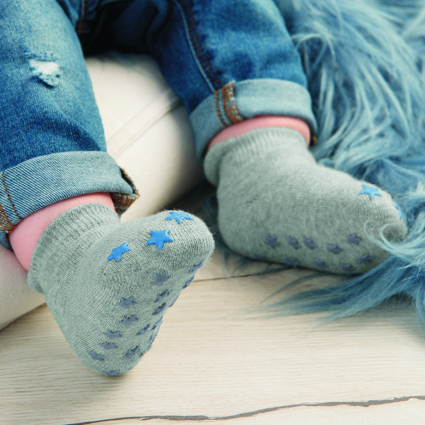 Sterntaler ponožky protiskluzové ABS 2 páry kotníčkové šedé 8102040