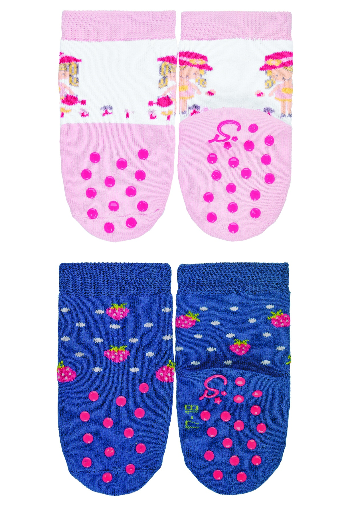 Sterntaler ponožky na lezení protiskluzové dívčí 2 páry růžové jahůdky 8012125