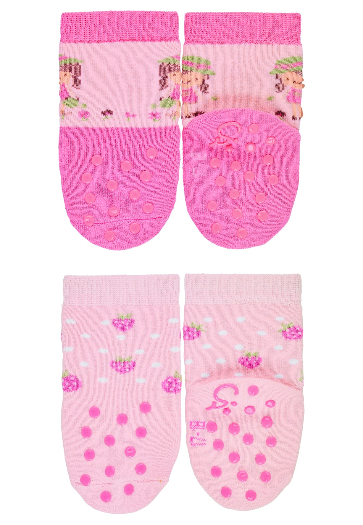 Sterntaler ponožky na lezení protiskluzové dívčí 2 páry staro růžové jahůdky 8012125