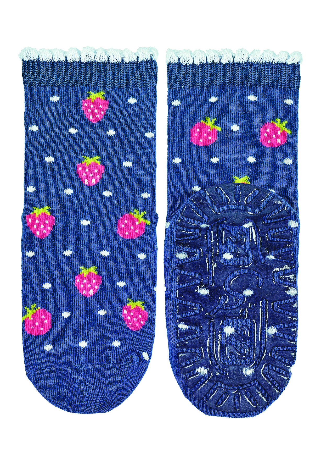 Sterntaler ponožky ABS protiskluzové chodidlo SUN jahůdky, modré 8022106