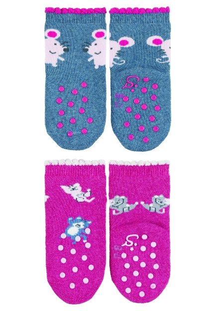 Sterntaler ponožky na lezení protiskluzové 2 páry myška, modré 8112123