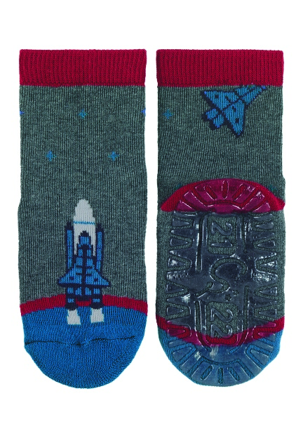 Sterntaler ponožky ABS protiskluzové chodidlo AIR tmavě šedé raketa 8132100