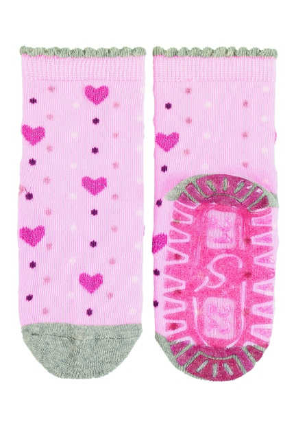 Sterntaler ponožky ABS protiskluzové chodidlo AIR růžové, srdíčka 8132106