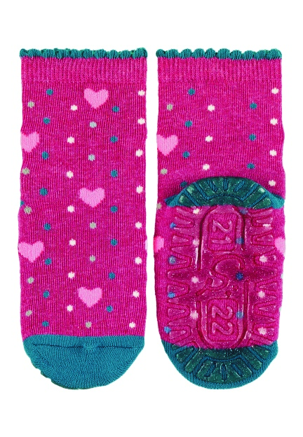 Sterntaler ponožky ABS protiskluzové chodidlo AIR tmavě růžové, srdíčka 8132106