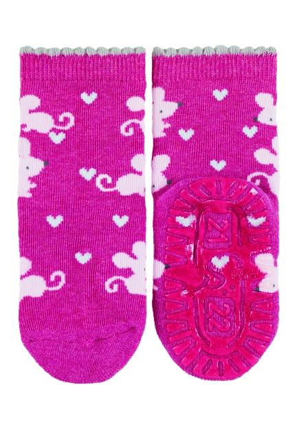 Sterntaler ponožky ABS protiskluzové chodidlo AIR tmavě růžové, myšky 8132110