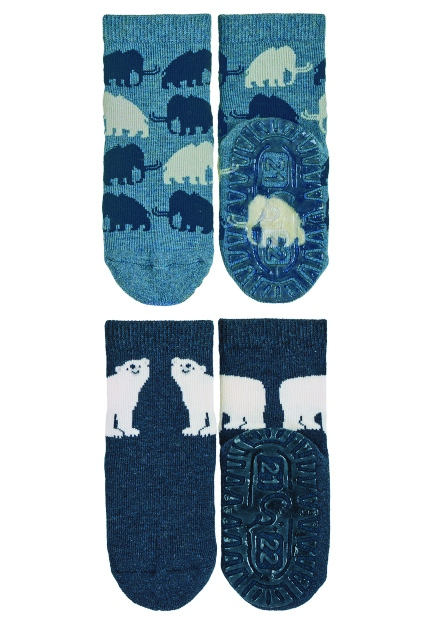 Sterntaler ponožky ABS protiskluzové chodidlo AIR, 2 páry tmavě modré, lední medvěd 8132120