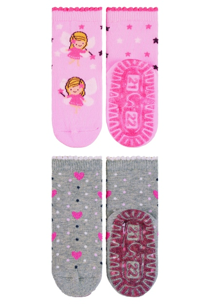 Sterntaler ponožky ABS protiskluzové chodidlo AIR, 2 páry růžové, víly 8132126