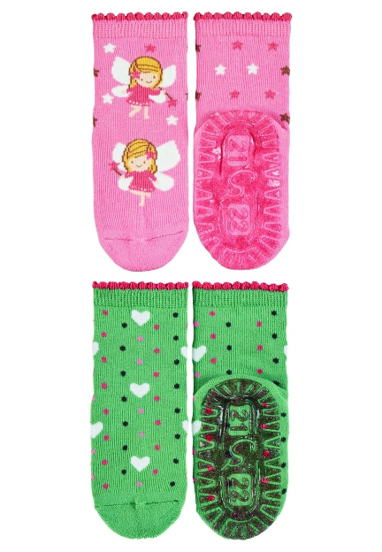 Sterntaler ponožky ABS protiskluzové chodidlo AIR, 2 páry tmavě růžové, víly 8132126