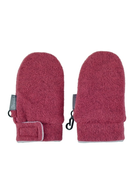 Sterntaler Rukavičky kojenecké PURE fleece bez palce červené, melír 4301400