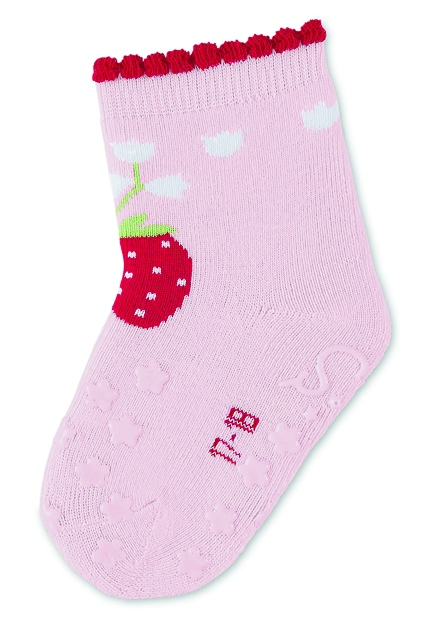 Sterntaler ponožky na lezení protiskluzové dívčí 2 páry růžové, šedé jahůdka s froté uvnitř 8012223