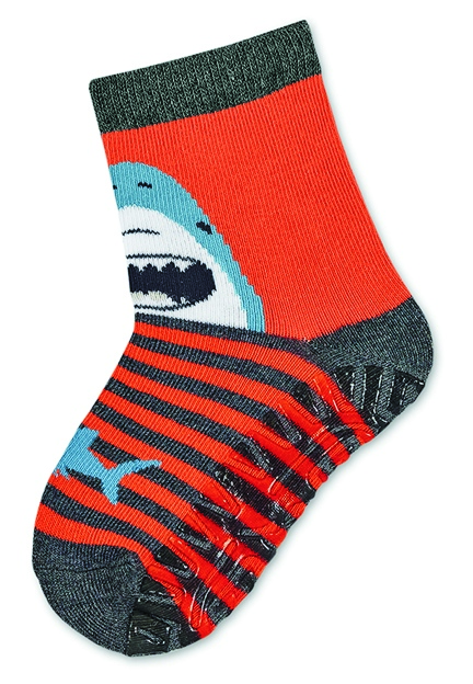 Sterntaler ponožky ABS protiskluzové chodidlo SUN šedé, žralok 8022204