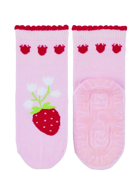 Sterntaler ponožky ABS protiskluzové chodidlo SUN růžové, jahůdka 8022212