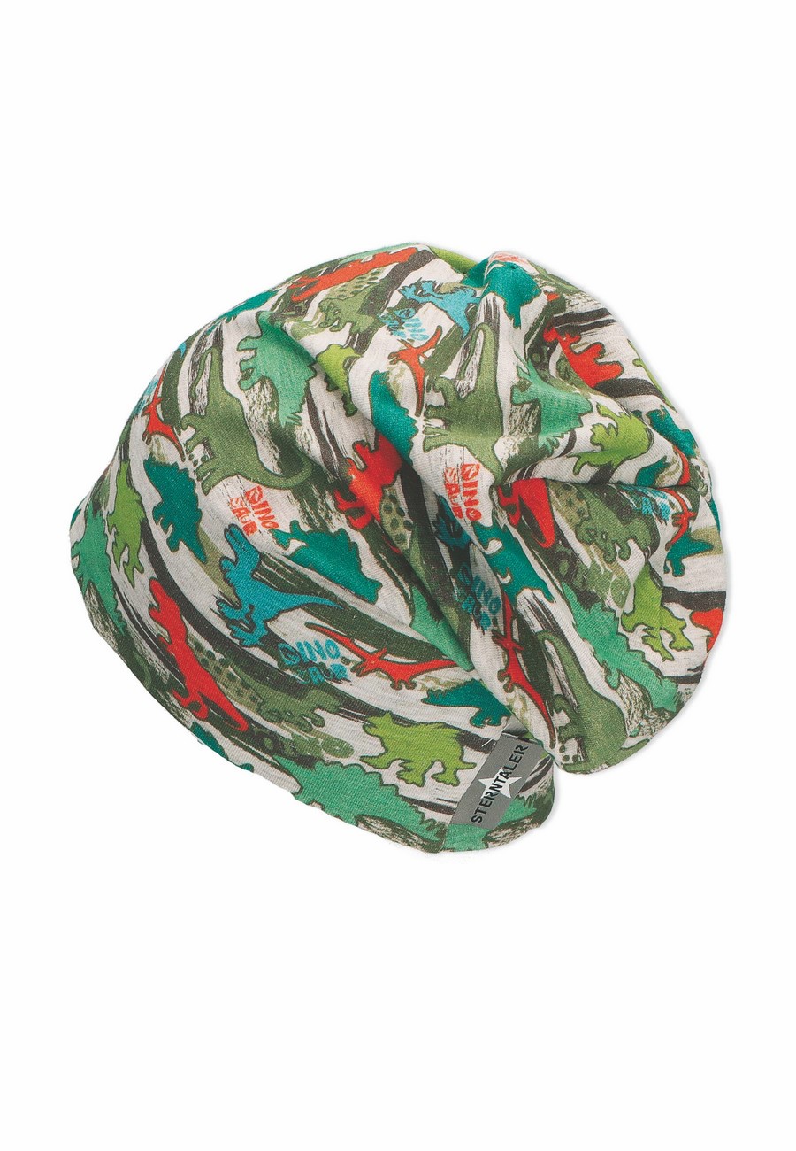 Sterntaler čepice jerzey spadlá šedá chlapecká UV 50+ dinosauři 1622230