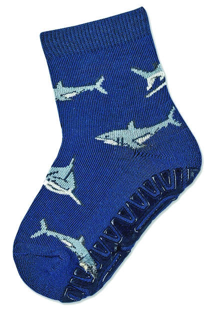 Sterntaler ponožky ABS protiskluzové chodidlo AIR, 2 páry, žraloci, modré 8032224