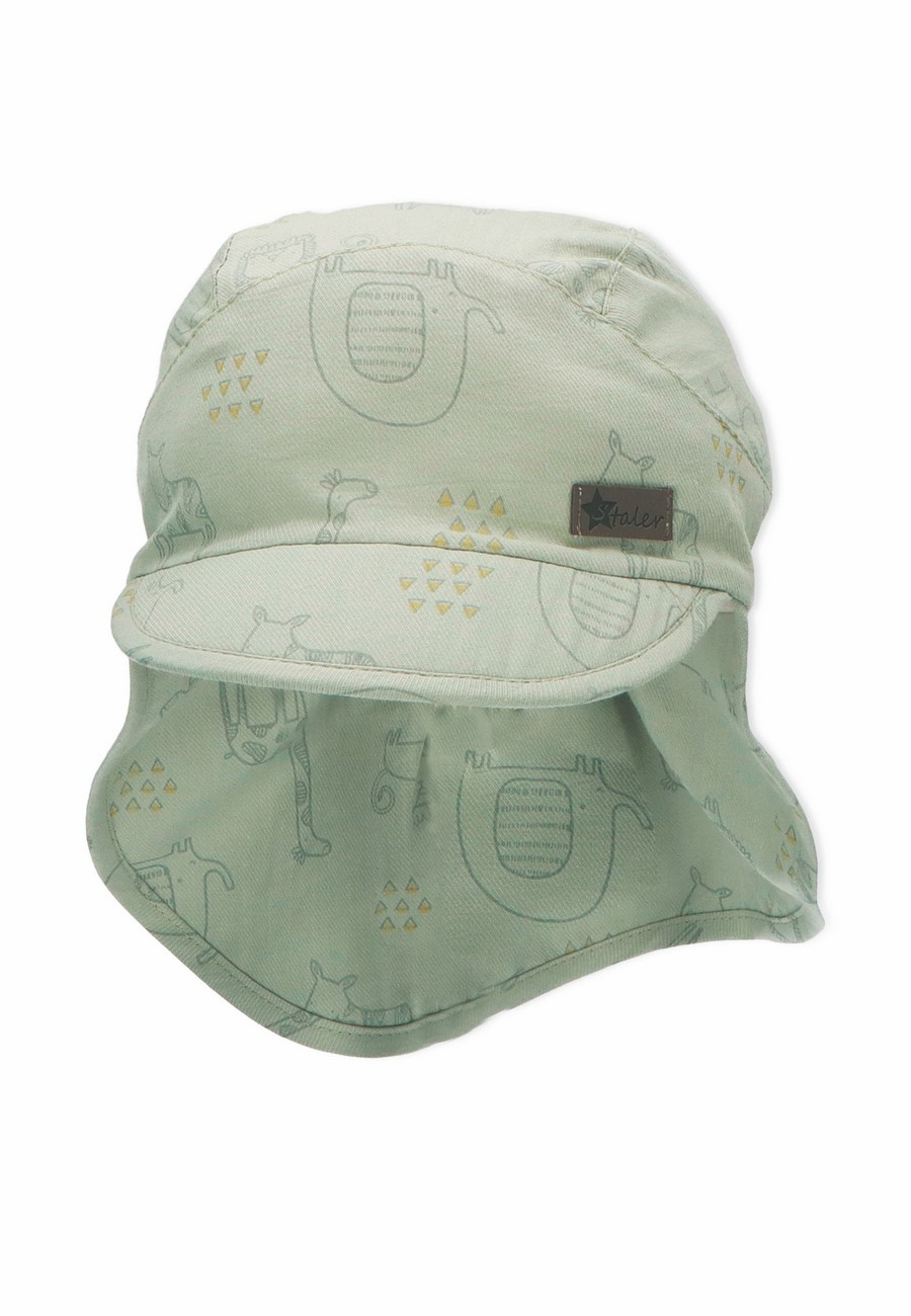 Sterntaler čepice s kšiltem a plachetkou UNI bio bavlna UV 15+ SAFARI zelená 1512230