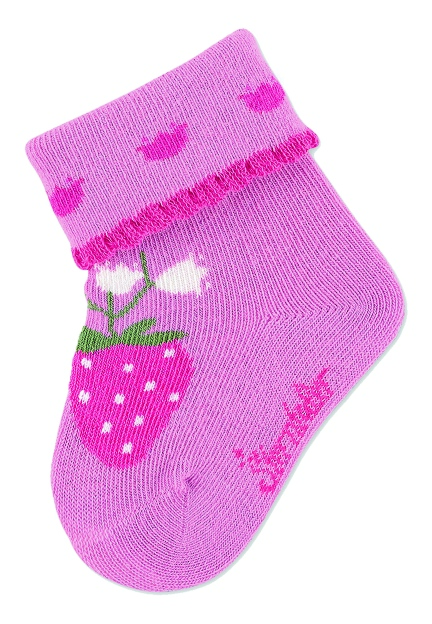 Sterntaler kojenecké ponožky s manžetou dívčí 3 páry jahůdka, motýli růžové,modré  8312253