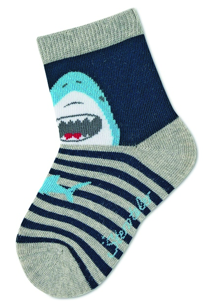 Sterntaler ponožky chlapecké 3 páry tmavě modré, žraloci 8322223