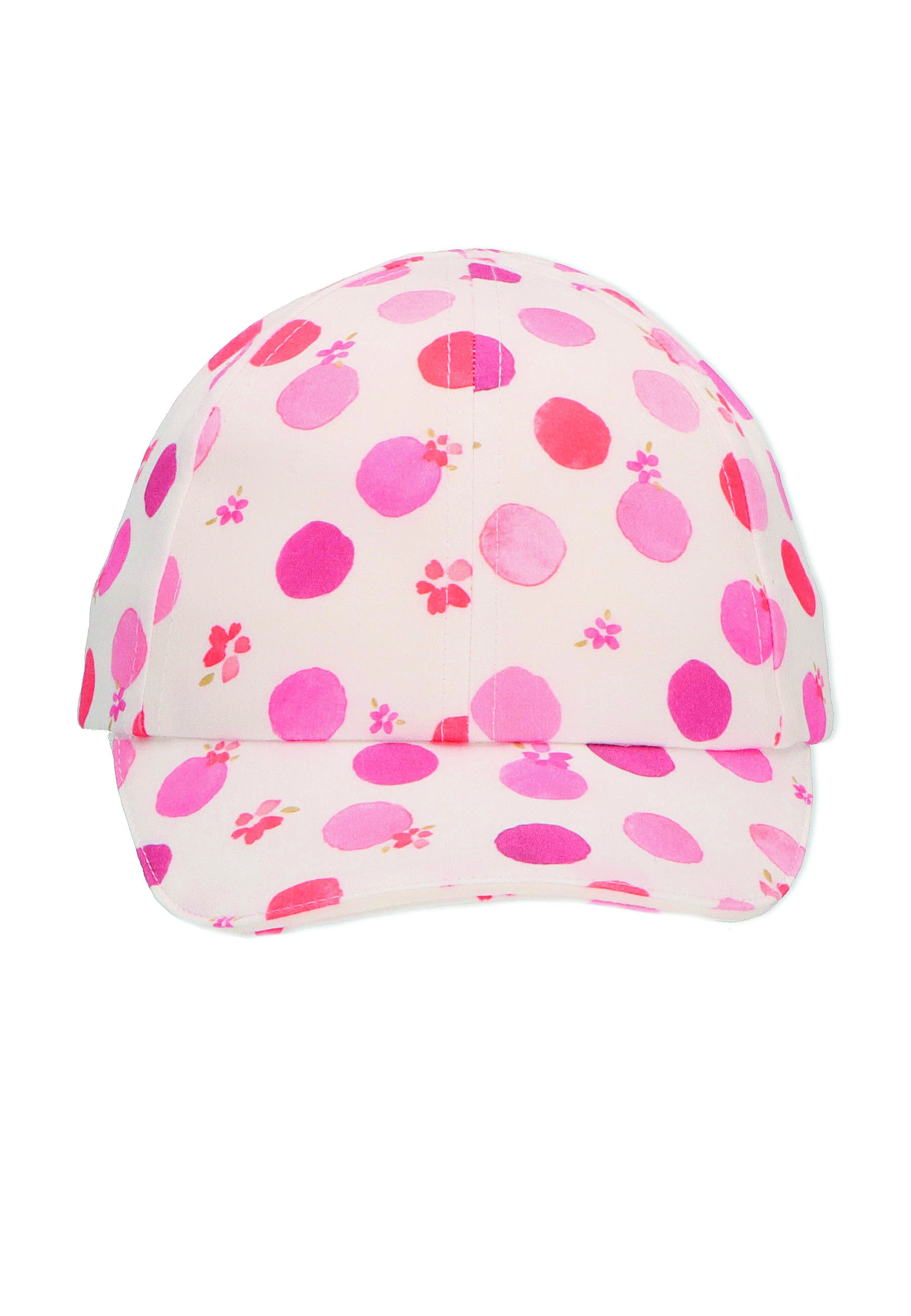 Sterntaler kšiltovka dívčí, krémová UV 50+ BIO bavlna, kolečka, kytičky 1412230