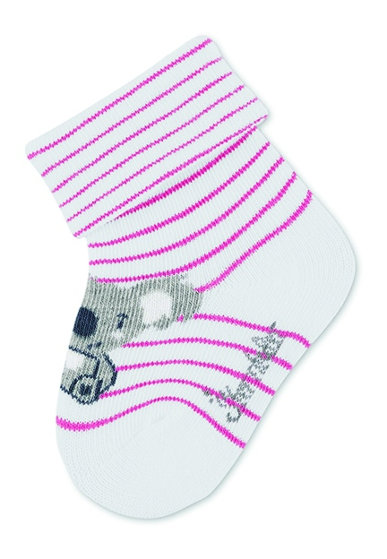 Sterntaler kojenecké ponožky s manžetou dívčí 3 páry koala, žirafa, bílá 8312252