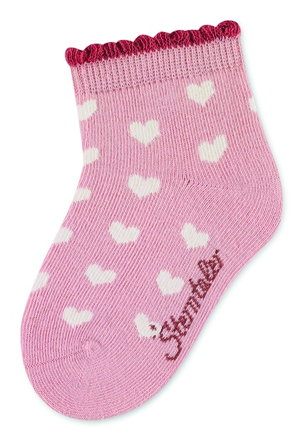 Sterntaler Ponožky kotníčkové dětské, srdíčka, motýlci růžové, krémové, červené 8512222