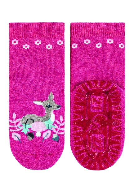 Sterntaler ponožky ABS protiskluzové chodidlo SOFT proužky, srnka, tmavě růžové 8142108