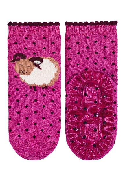 Sterntaler ponožky ABS protiskluzové chodidlo SOFT proužky, beránek, červené 8142110