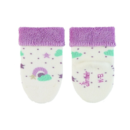 Sterntaler ponožky kojenecké s manžetkou, froté, krémové, dívčí s duhou 8402083