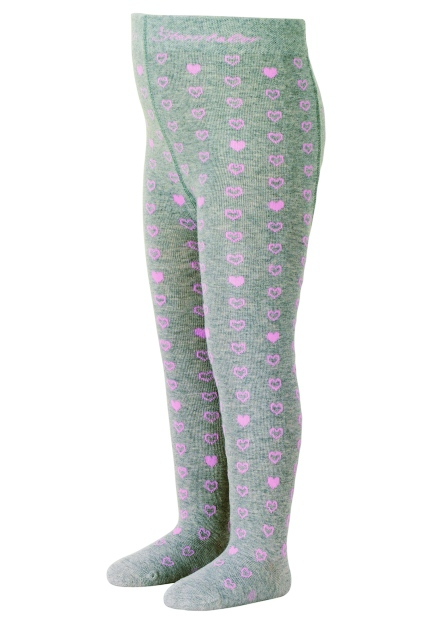 Sterntaler punčocháče s obrázky, dívčí, šedé, srdíčka 8702104