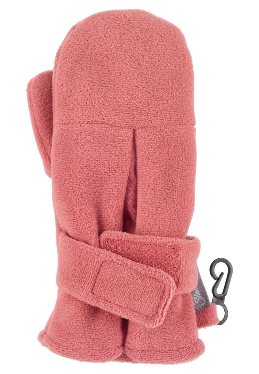 Sterntaler Rukavičky kojenecké PURE fleece suchý zip lososové 4301430