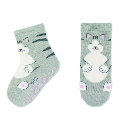 Sterntaler ponožky protiskluzové ABS 2 páry kočka, šedé 8102124