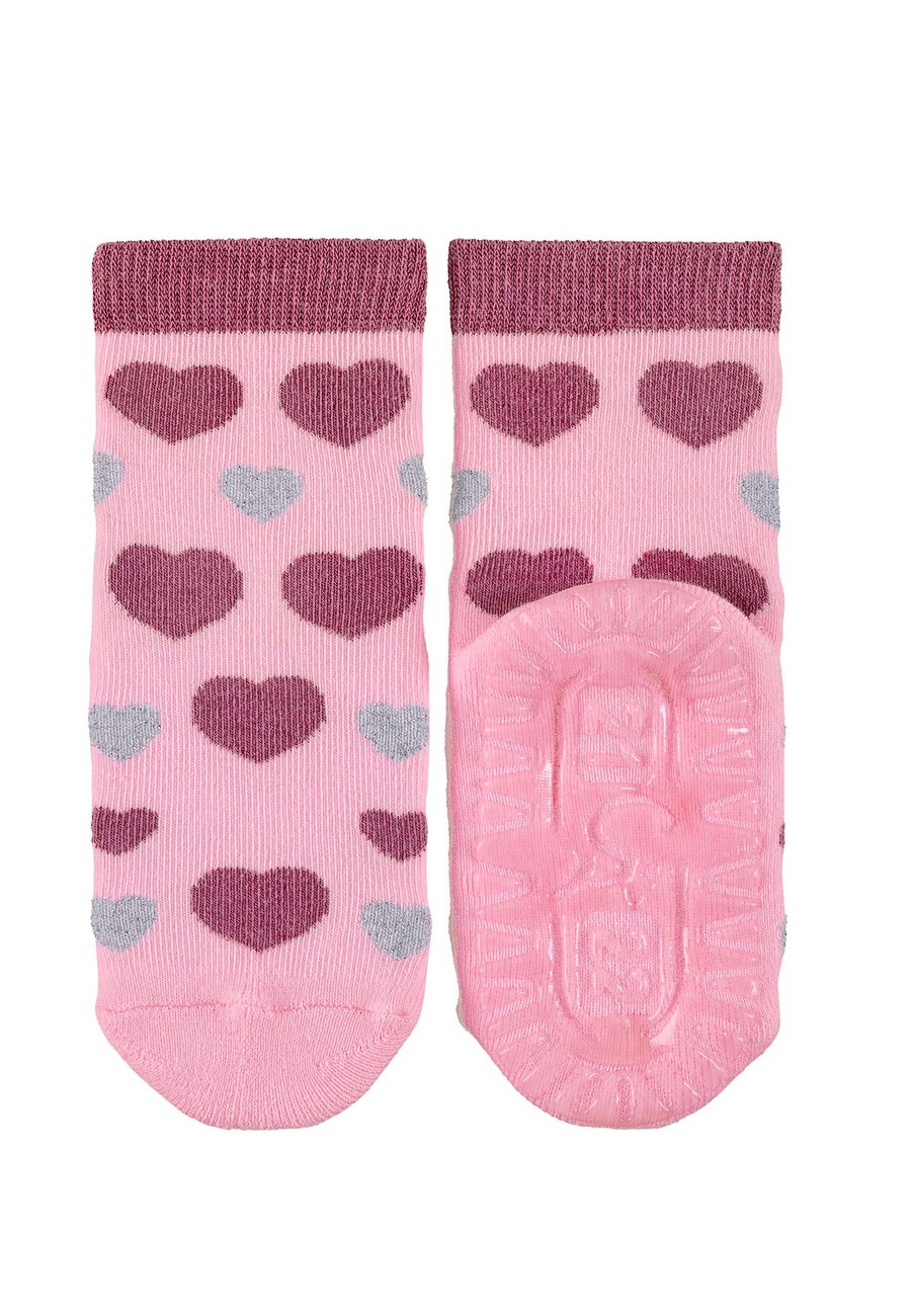 Sterntaler ponožky ABS protiskluzové chodidlo AIR, srdíčka, růžové 8132205