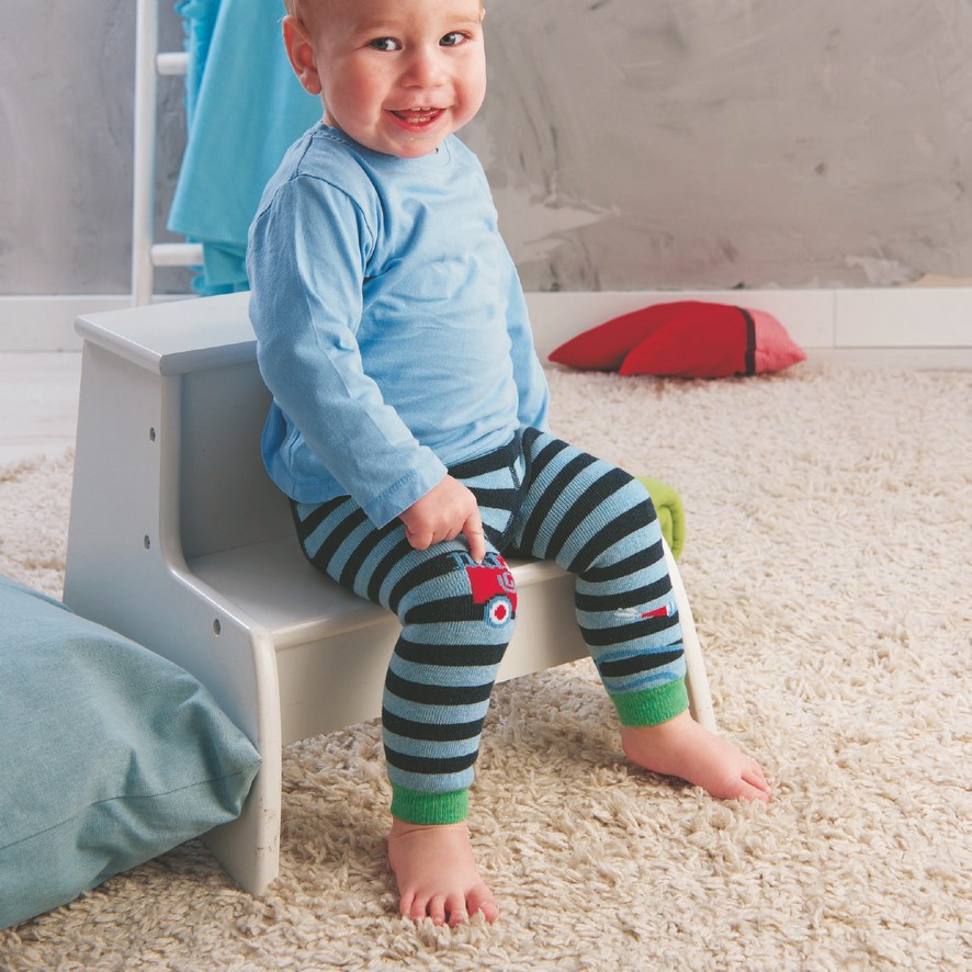 Sterntaler legíny zimní, froté, tmavě modré pruhy hasiči, dráček 8762030