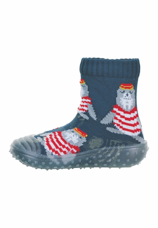 Sterntaler barefoot ponožkoboty dětské modré, mrož 8362100