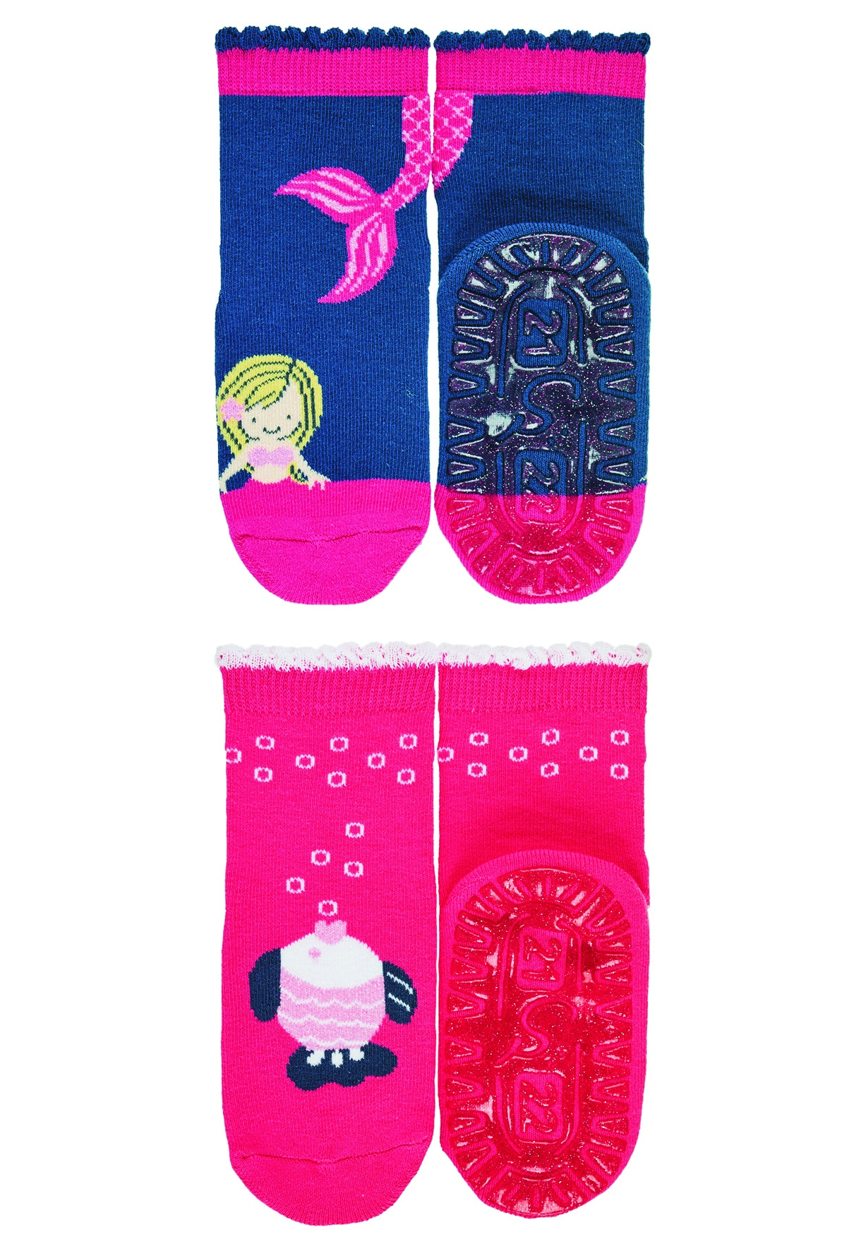 Sterntaler ponožky ABS protiskluzové chodidlo AIR, 2 páry, rybička, modré 8032128