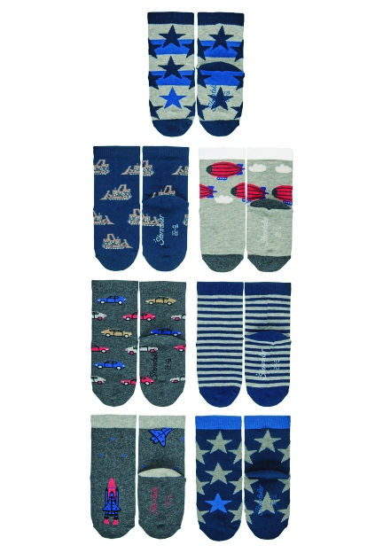 Sterntaler ponožky 7 párů chlapecké tmavě modré, auta 8422151