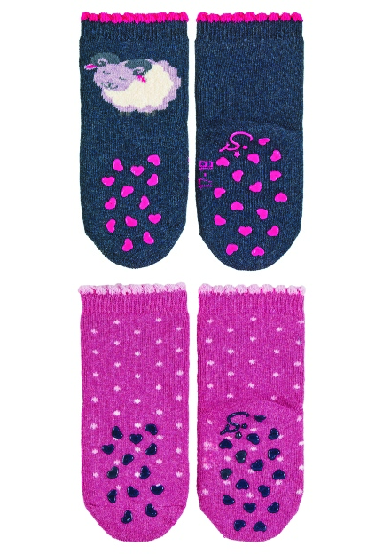 Sterntaler ponožky na lezení protiskluzové 2 páry ovečka, modré 8112125