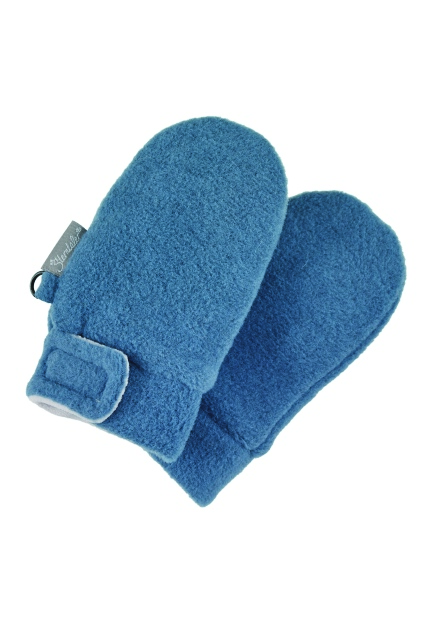 Sterntaler rukavičky kojenecké PURE fleece bez palce modré, melír 4301400