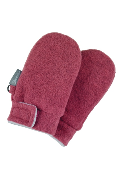 Sterntaler Rukavičky kojenecké PURE fleece bez palce červené, melír 4301400