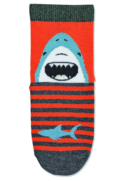 Sterntaler ponožky ABS protiskluzové chodidlo SUN šedé, žralok 8022204