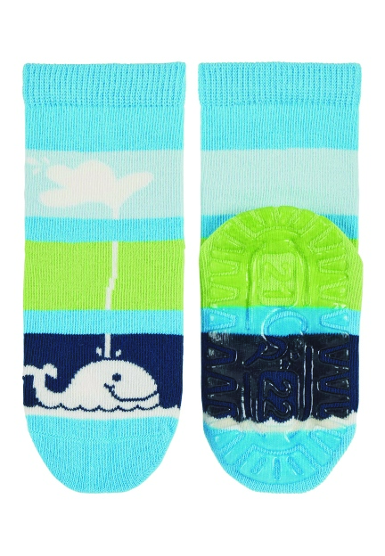 Sterntaler ponožky ABS protiskluzové chodidlo SUN modré, velryba 8022206