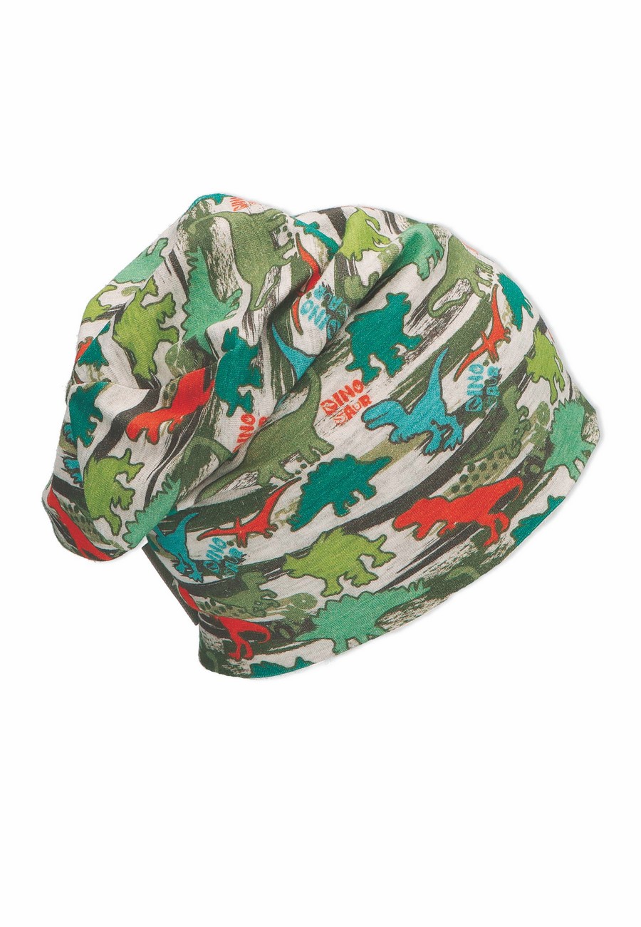 Sterntaler čepice jerzey spadlá šedá chlapecká UV 50+ dinosauři 1622230