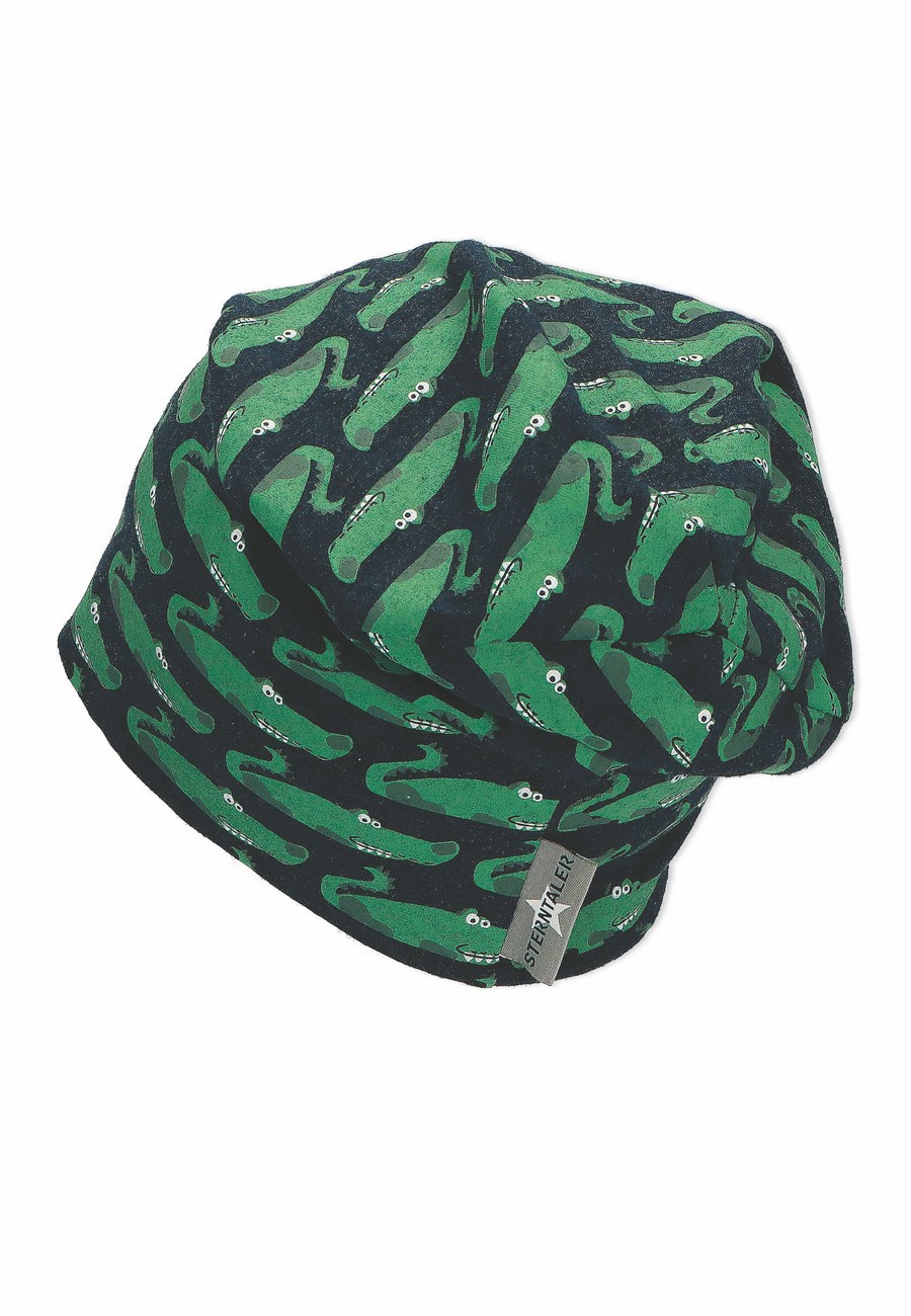 Sterntaler čepice jerzey spadlá modrá chlapecká UV 50+ krokodýli 1622232