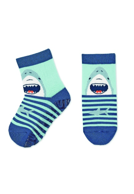 Sterntaler ponožky ABS protiskluzové chodidlo AIR, 2 páry, žraloci, modré 8032224