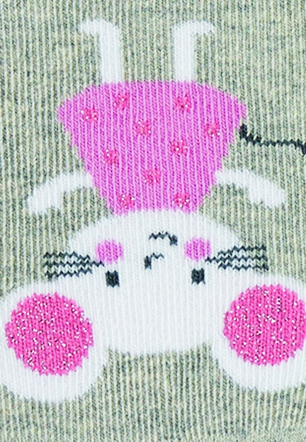 Sterntaler ponožky ABS protiskluzové chodidlo AIR, 2 páry, myška, šedá, růžová 8032230