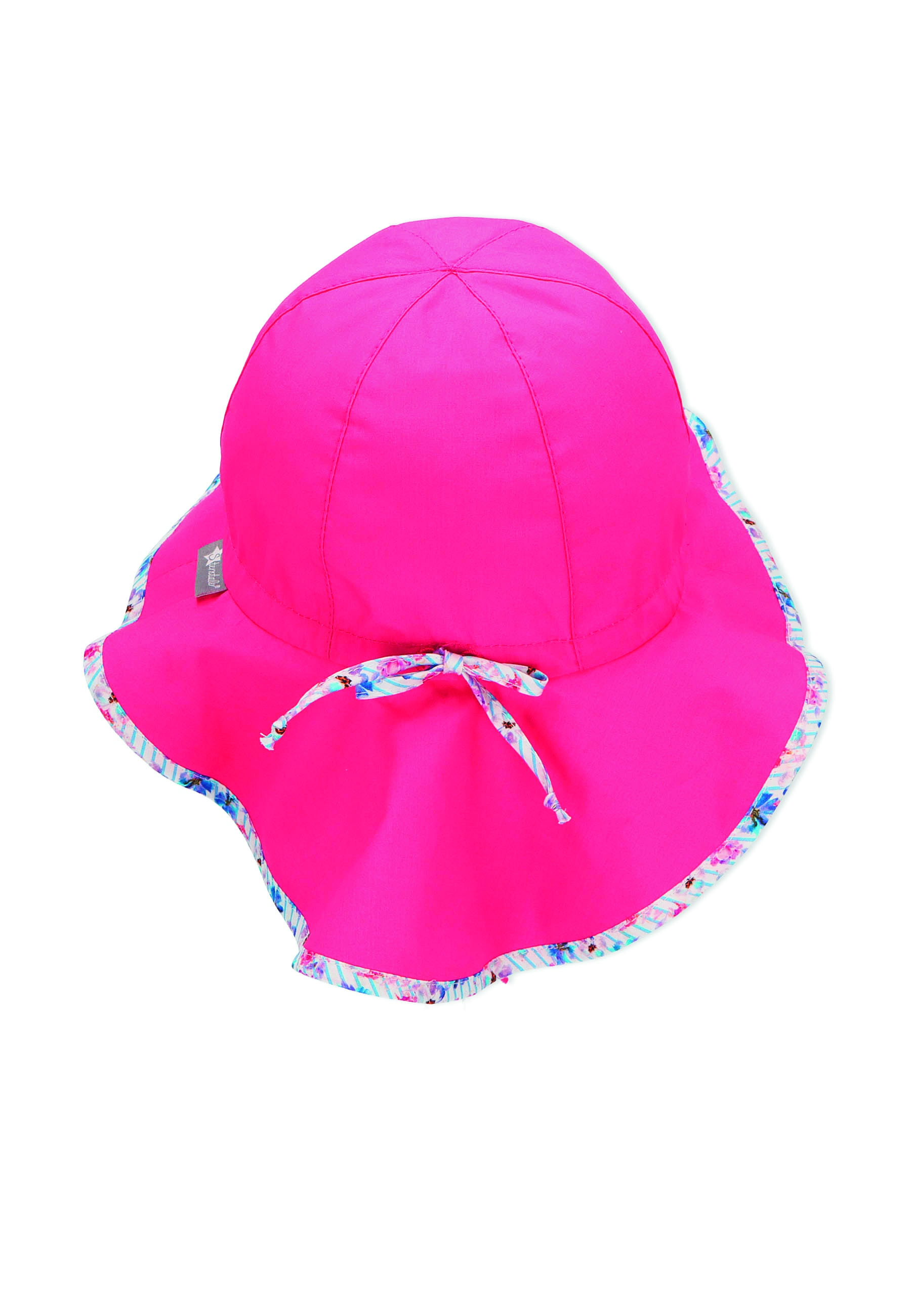 Sterntaler klobouček s plachetkou baby bio bavlna UV 50+ dívčí, zavazovací, růžový s motýlem 1412210