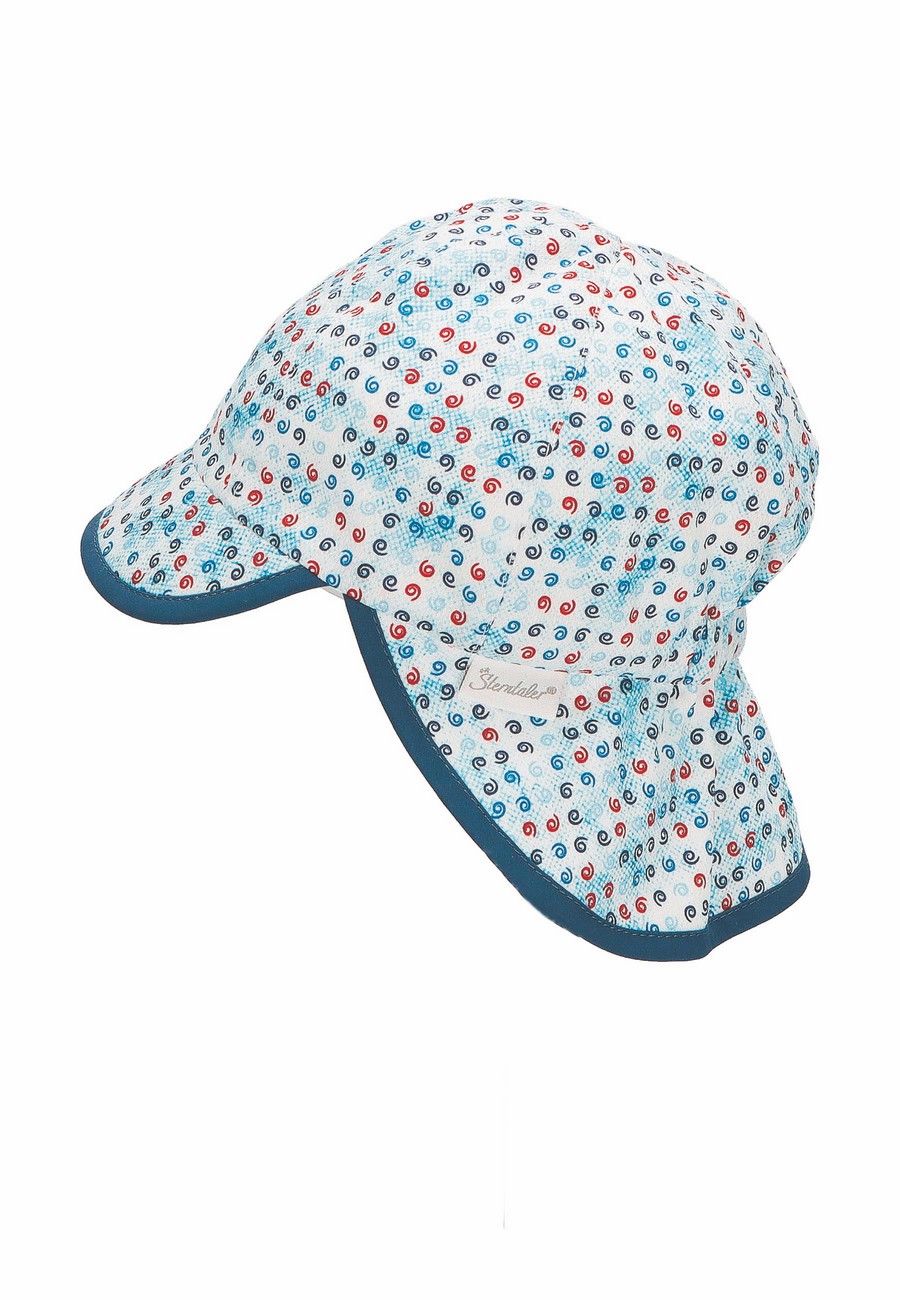 Sterntaler čepička baby chlapecká s plachetkou UV 50+bílá, spirálky 1602231