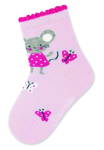 Sterntaler ponožky dívčí 3 páry, růžová, modrá, srdíčka, myška 8322224