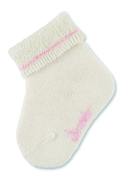 Sterntaler Ponožky kojenecké, 3 páry, froté, manžetka, krémové, růžové, baletka, srdíčka 8302222