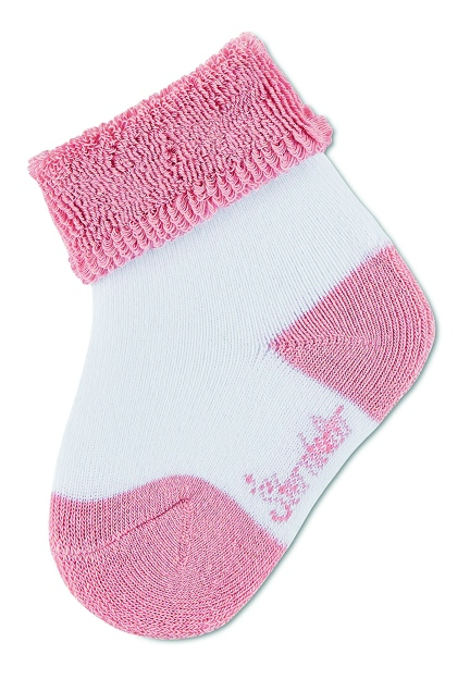 Sterntaler Ponožky kojenecké, 3 páry, froté, manžetka, růžové, myška, motýlci 8302223